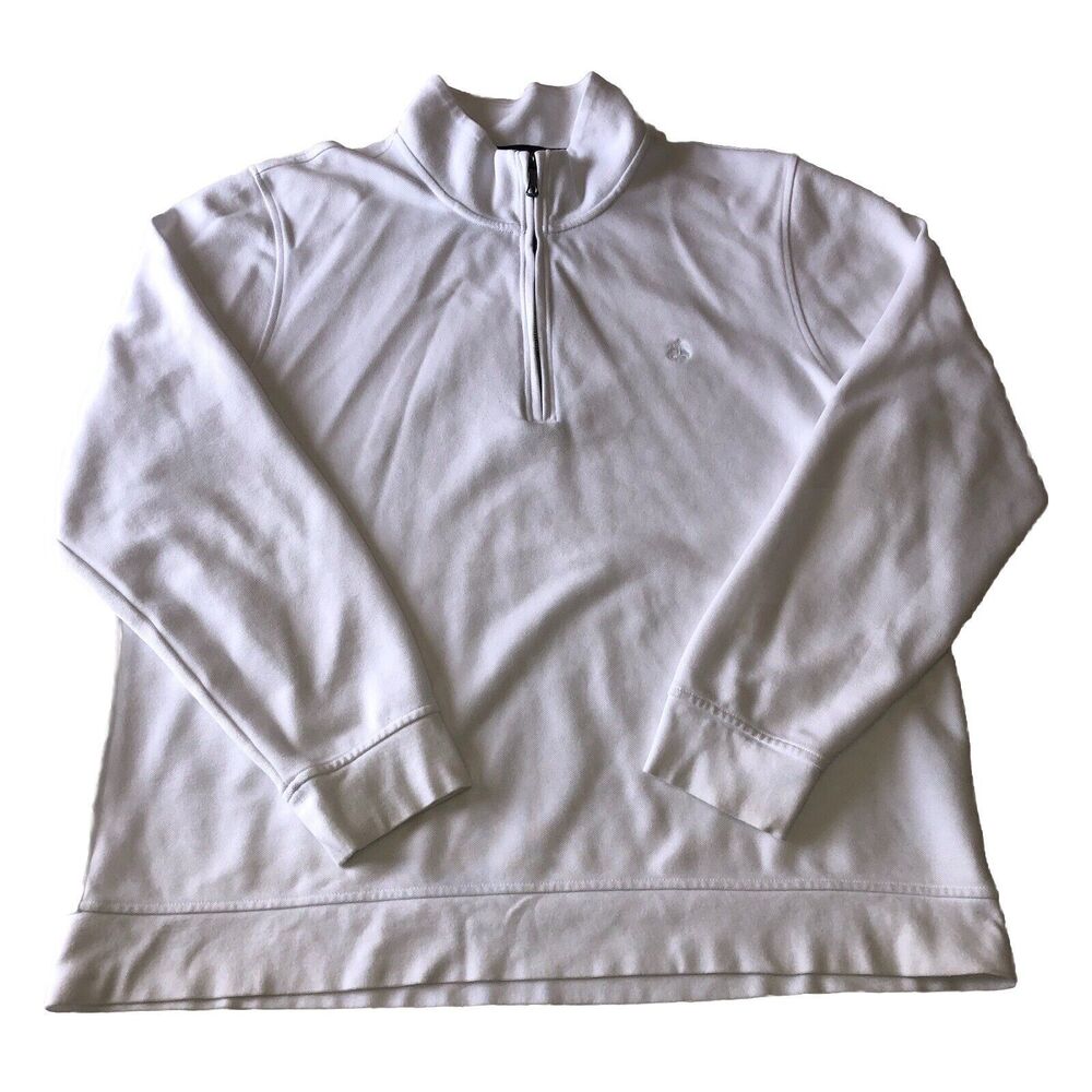 Brooks Brothers Men’s 1/4 Zip White Pull Over Size XXL